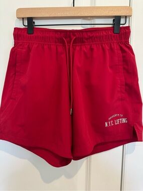 Abercrombie & Fitch Red Men's Athletic Shorts with Drawstring